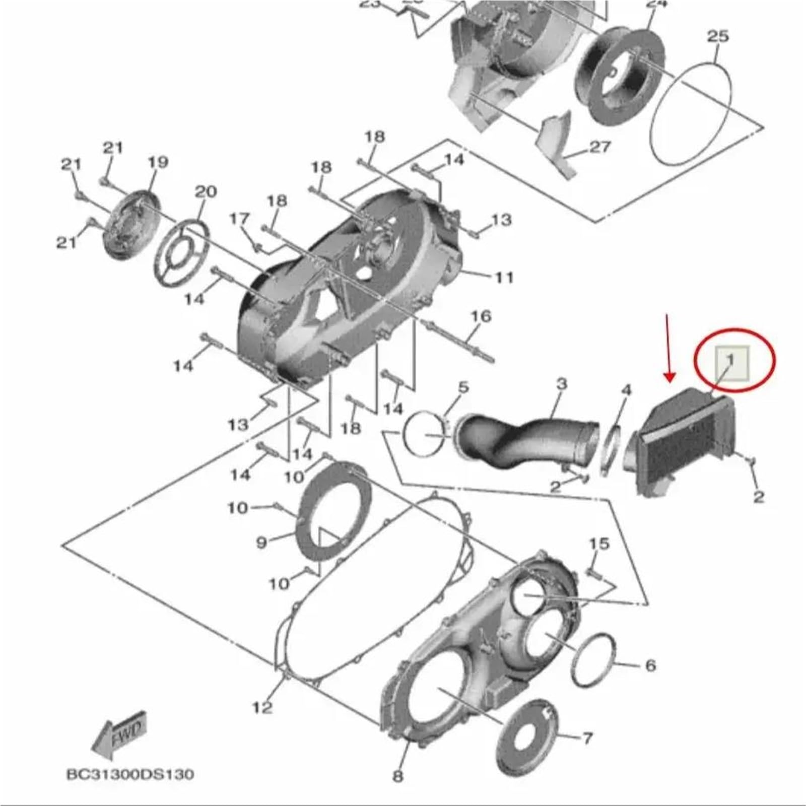 Filtre à Air Compatible Yamaha T-MAX 530 DX ABS (2017-2019) - HIFLOFILTRO Neuf