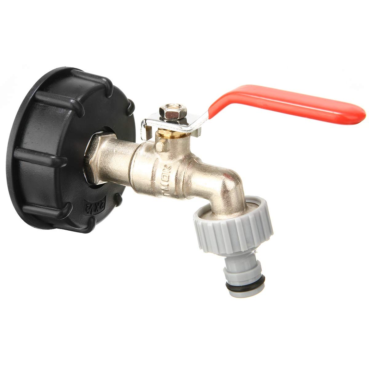 Conector de Manguera para Conectores de Agua de jardín doméstico, Adaptador de Tanque IBC S60X6 a Grifo de latón, Piezas de Ajuste de válvula de Repuesto de 1/2"