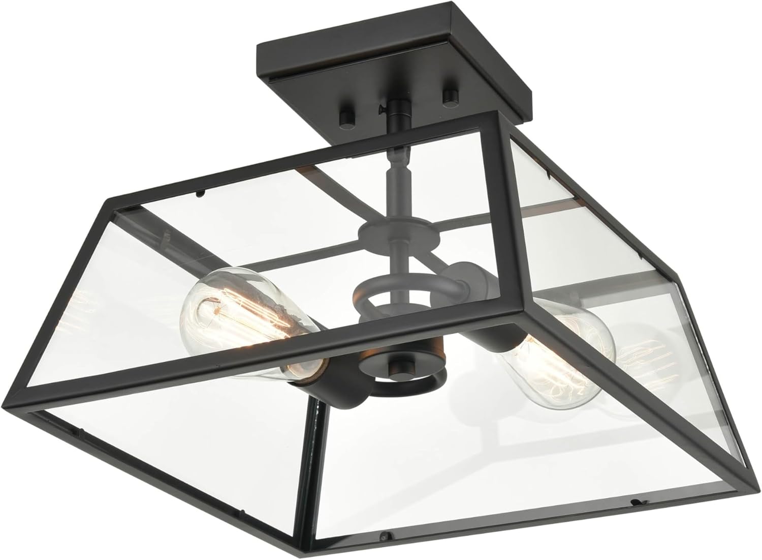 ML Lighting Grant 2-Light Outdoor Flush Mount Powder Coated Black