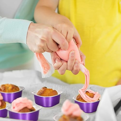 Miniatura 5 de Mini molde de aluminio para pasteles con tapas transparentes de 1.9 fl oz1.86 onzas líquidas  1.86 onzas líquidas de papel de aluminio en forma de