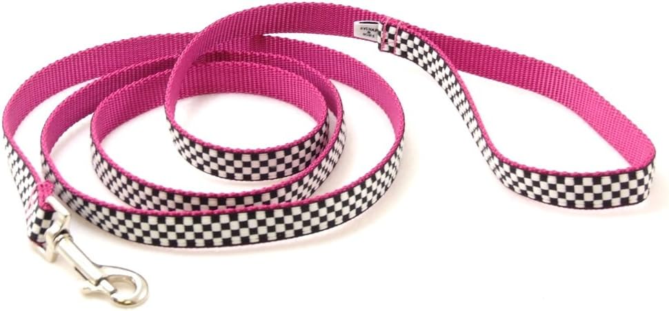 Speedway Pink Sports Car Dog Leash (MD-3/4 x4')