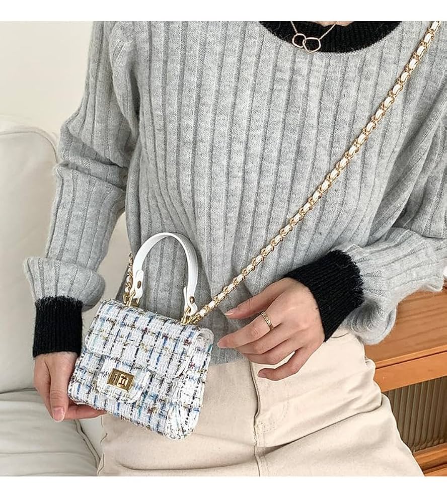 ハンドメイド ♡ 完成品 ツイードポシェット ショルダーバッグ ツイードバッグ ツイードポーチ型ショルダーバック - ベルーナ【公式】