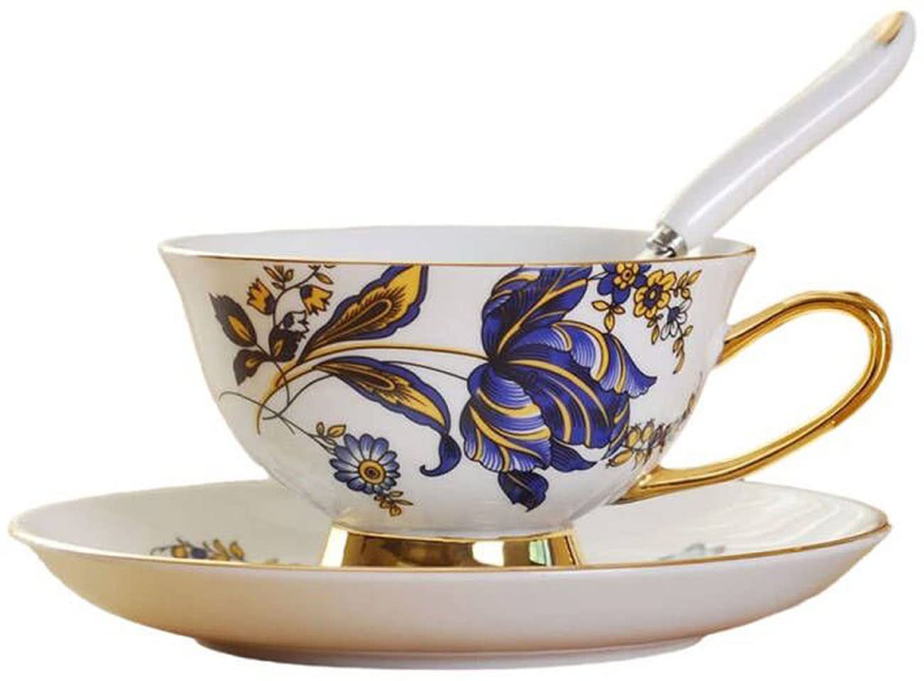 YBK Tech Euro Style Tasse & Untertasse Set Art Keramik Tee Kaffee Tasse für Home Küche Hochzeit Küche, Haushalt & Wohnen