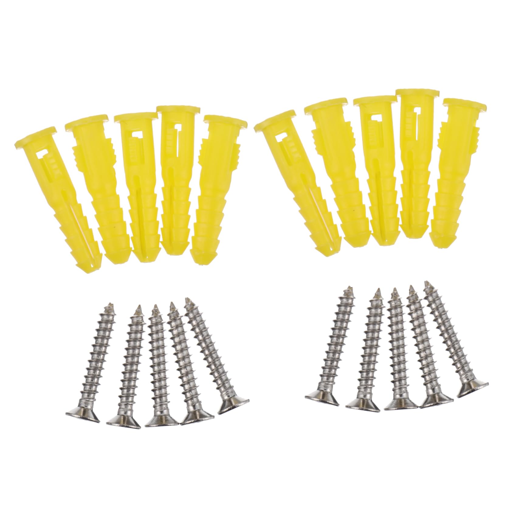 STOBAZA 100pcs Yellow Expansion Tube Screw Drywall Anchors Self-Tapping Flat Head Stainless Steel for Anchor Drywall Screws and