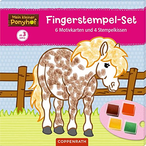 Mein kleiner Ponyhof: Fingerstempel-Set: 6 Motivkarten und 4 Stempelkissen