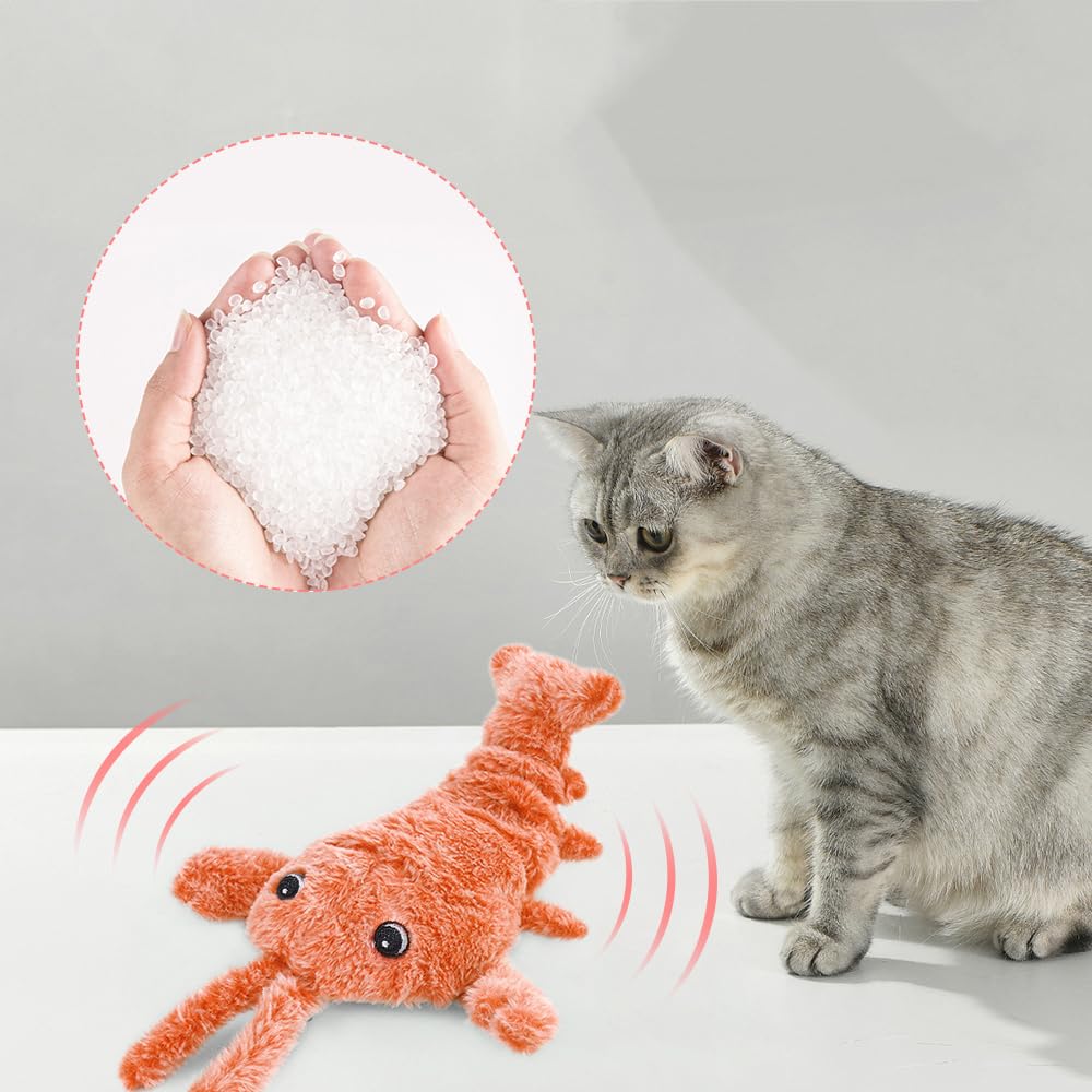 Floppy Lobster - Giocattolo interattivo per cani, 2025, per cani di piccola taglia, calmante, divertente, che si muove e si muove, giocattoli robusti per masticare la dentizione (rosa)
