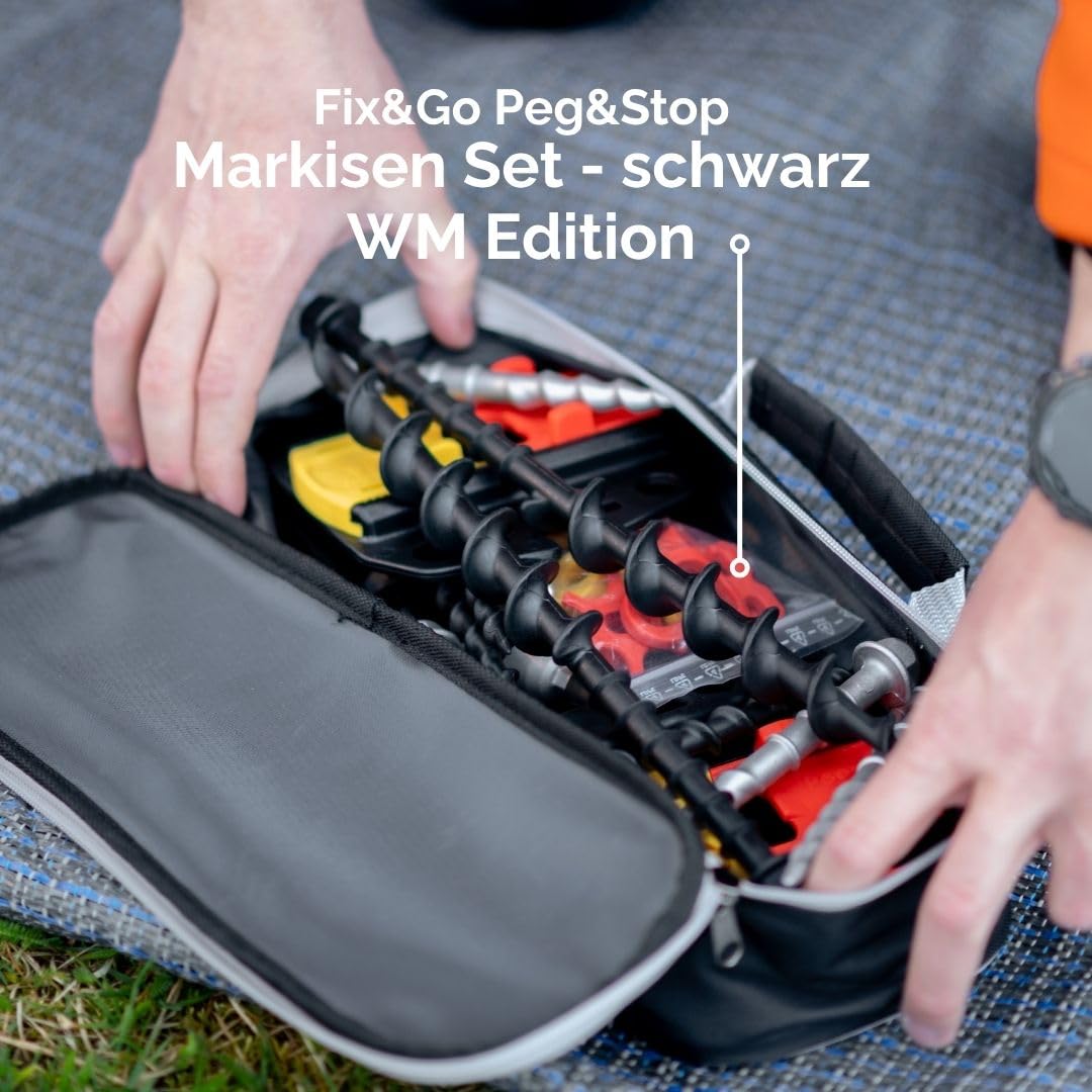 Peggy Peg Markisen-Set Fix&Go Peg&Stop, schwarz-rot-gelb, WM Edition