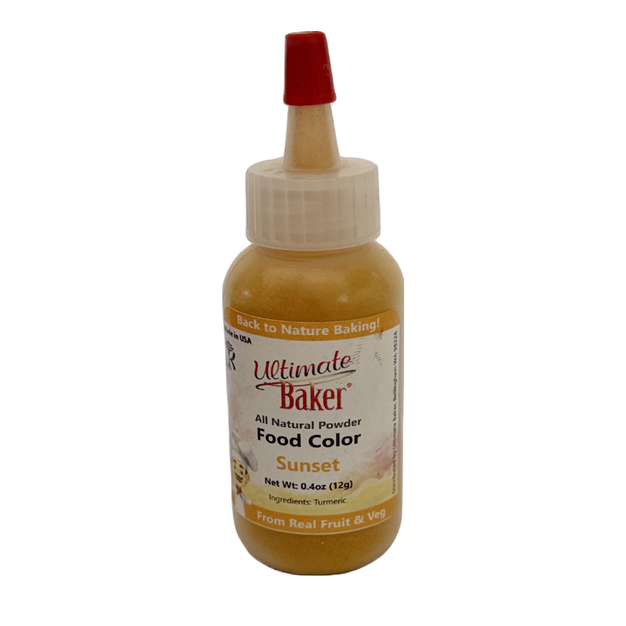 Ultimate Baker All Natural Sunset Yellow Food Color - Vibrant, All Natural Color for Cakes, Baking, Decorating & DIY Treats – Home or Professional Use (12grams)