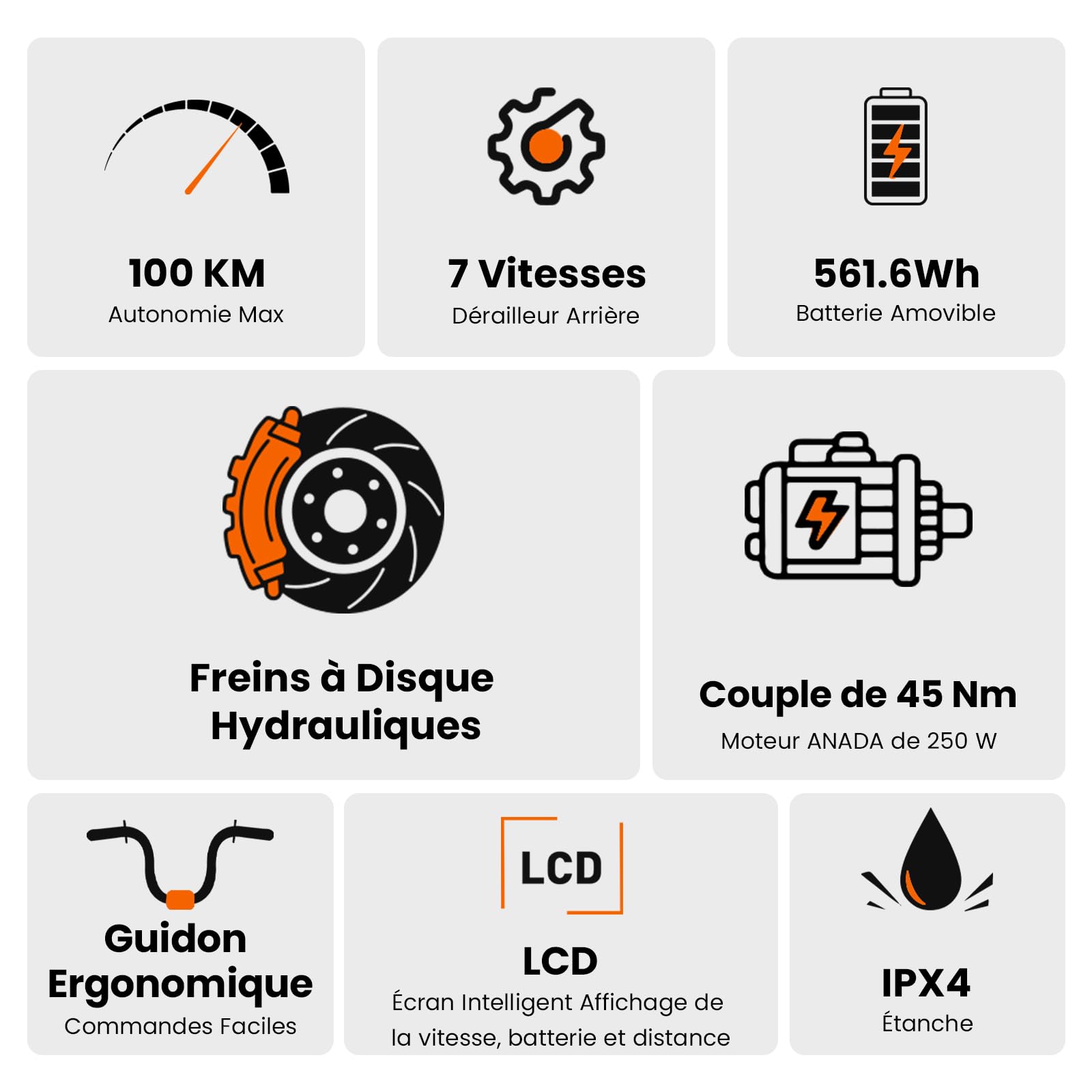 Touroll J1/J1 St/J1 Pro Vélo Électrique 27.5" Adulte, Autonomie 100KM, Moteur 250W, Batterie 15.6AH, E-Bike Trekking