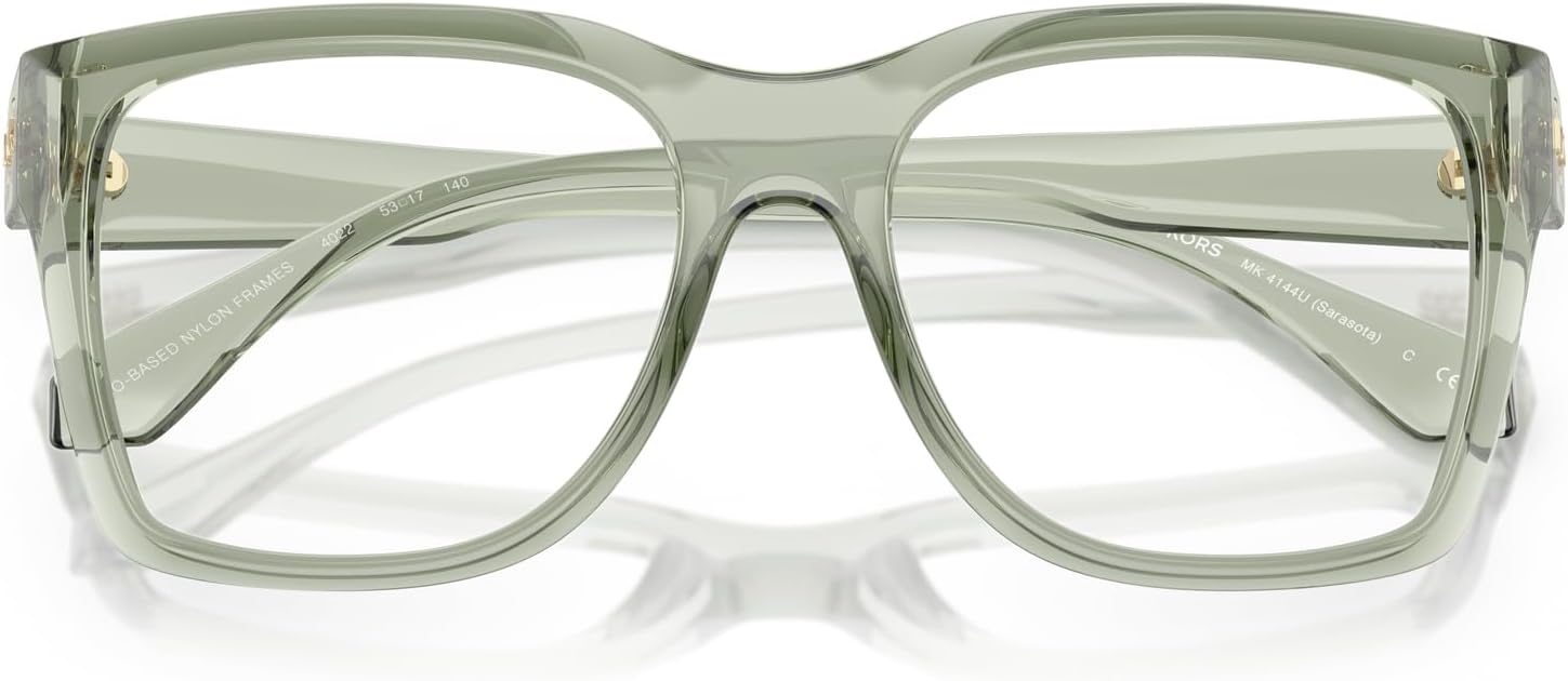 Michael Kors womens Mk4144u Sarasota Universal Fit Square Prescription Eyewear Frames