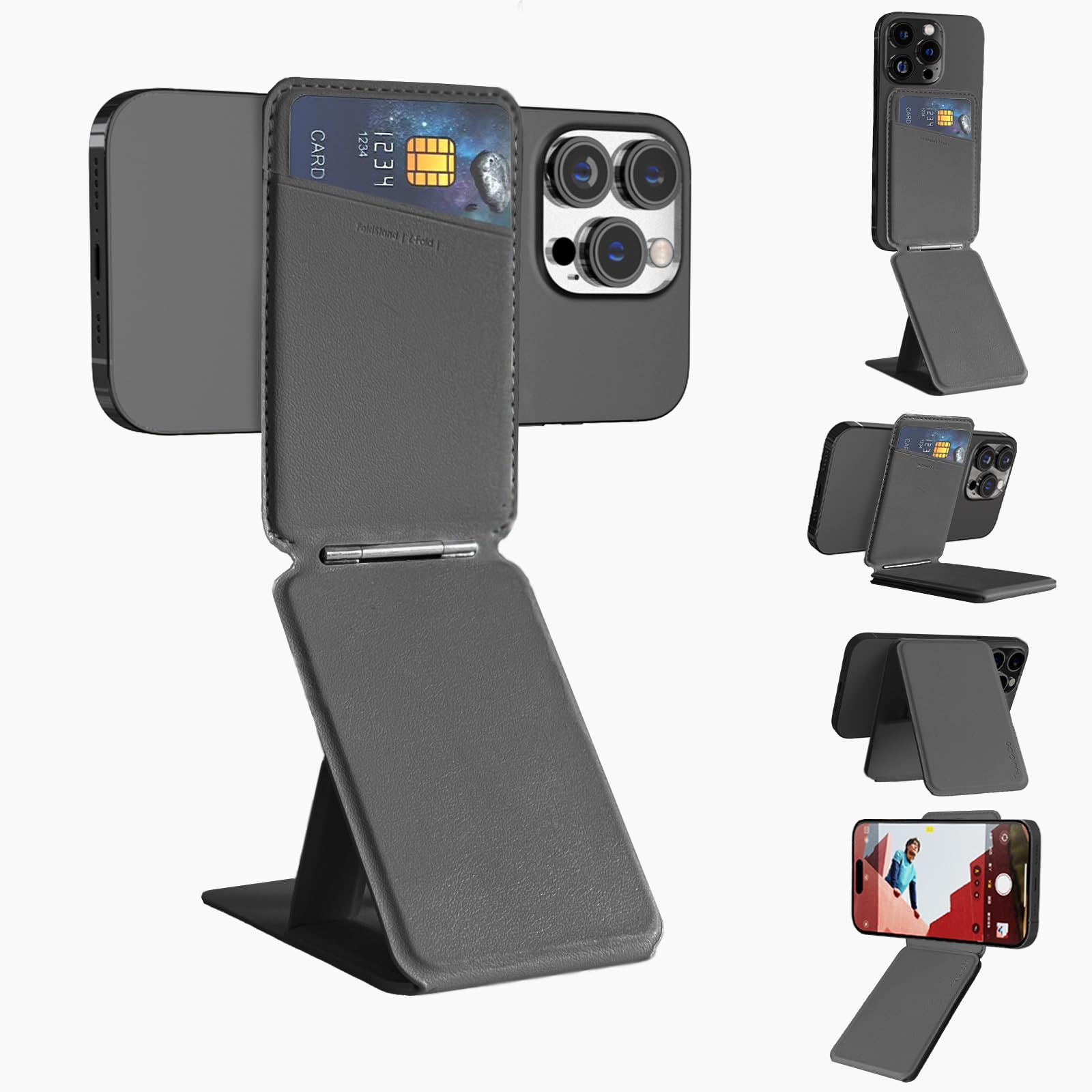 TIWLAIKE 3-in-1 Magnetic Phone Tripod Stand Selfie Stick for iPhone17 pro max Compatible with MagSafe Multi-Angle Portable NFC