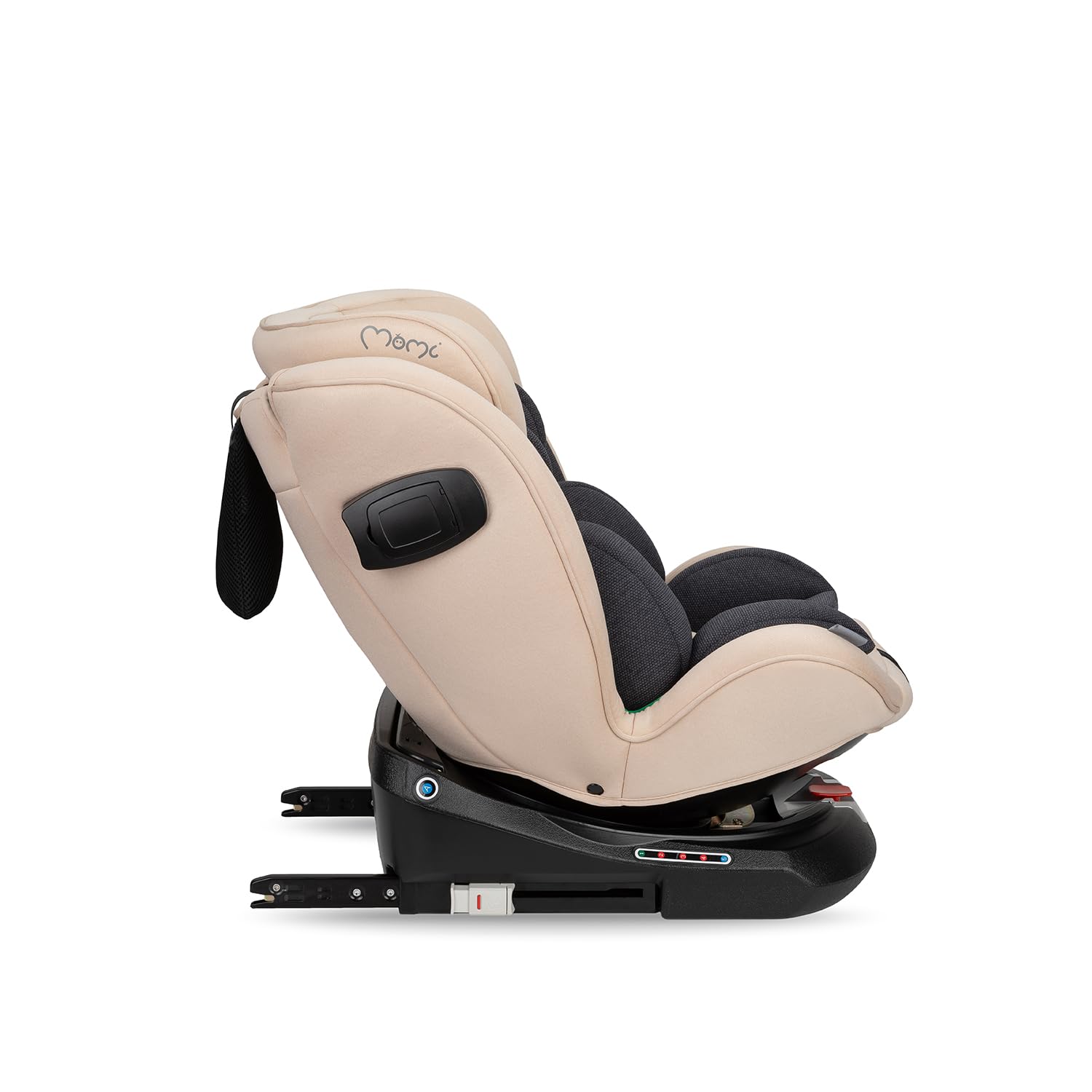 MoMi Autositz für Kinder EMI 0-12 Jahre (Gruppe 0+, 1, 2, 3, 3, Kinder bis 36 kg, 40 bis 150 cm), 360° drehbar, Einbau rückwärts: bis 18 kg, vorwärts: ab 18 kg, Befestigung mit ISOFIX und Top-Tether