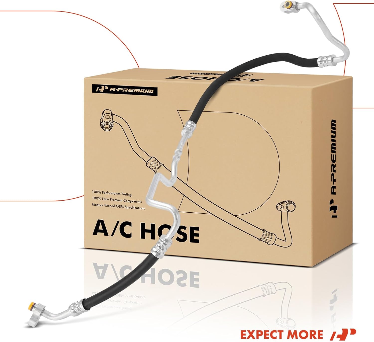 A-Premium Air Conditioning A/C Discharge Line Hose Assembly Compatible with BMW X5 2012-2018, X6 2013-2019, Compressor to Condenser