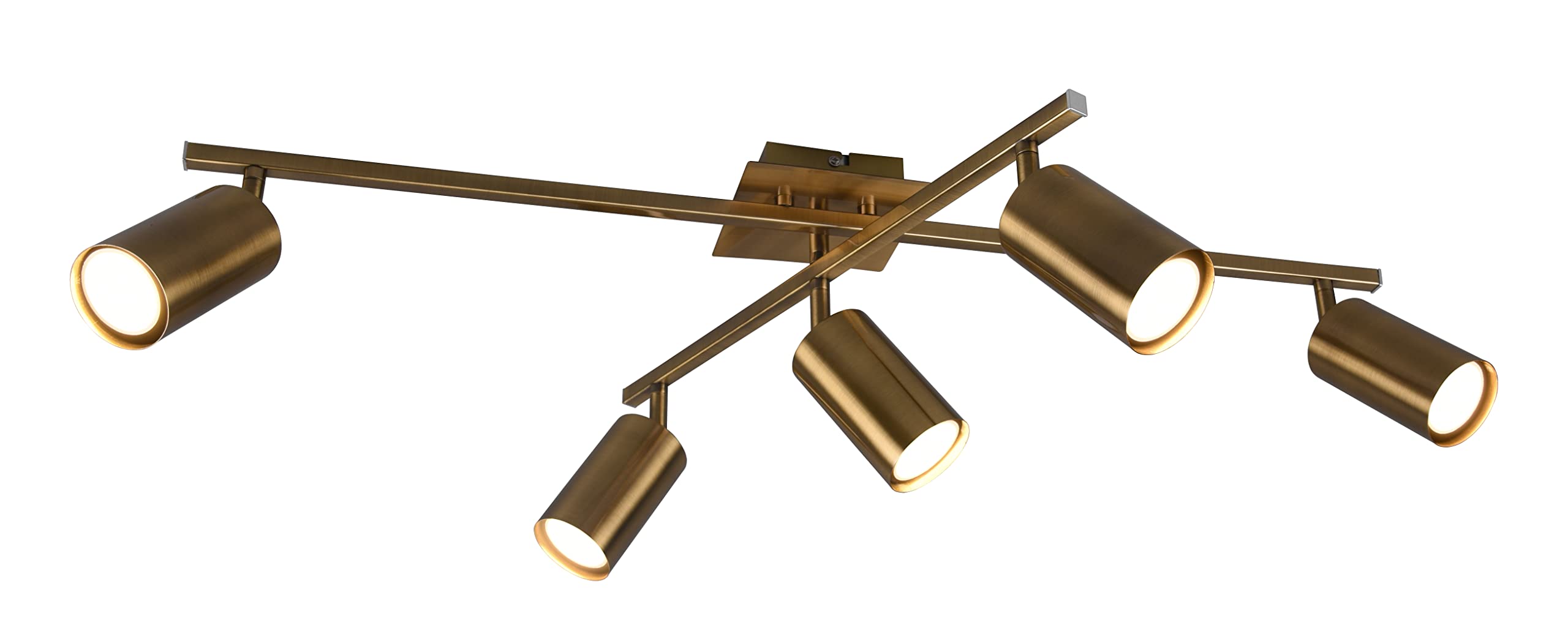 Trio Leuchten Old Brass Marley 612400504 Ceiling Light Metal Antique Brass 5X Gu10 Bulbs Not Included