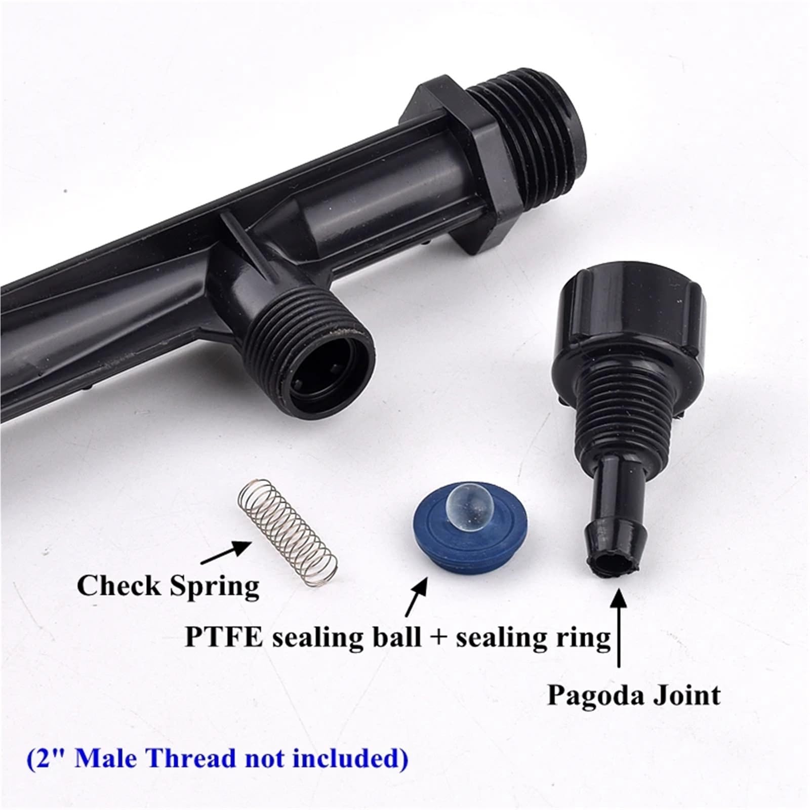 1 inyector de fertilizante Venturi de rosca macho de 1/4 a 2 pulgadas, sistema de riego Venturi, jeringa de tubería de agua de jardín (diámetro exterior de 20 mm)