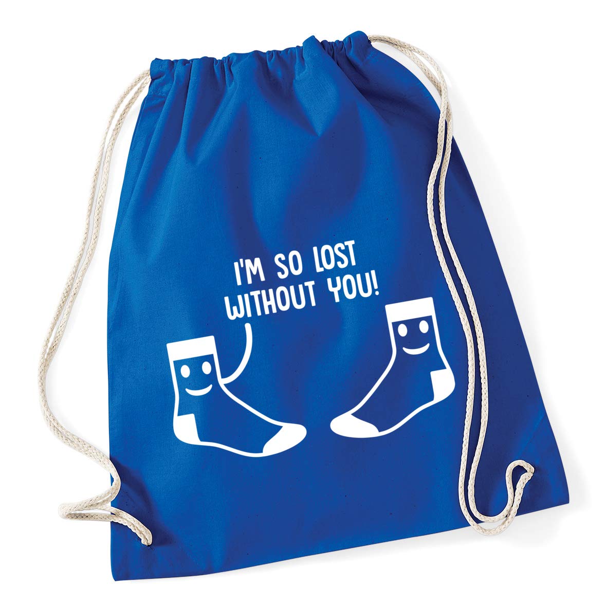 HippowarehouseI'm so lost without you! - Socks Drawstring Cotton School Gym Bag 37cm x 46cm, 12 litres