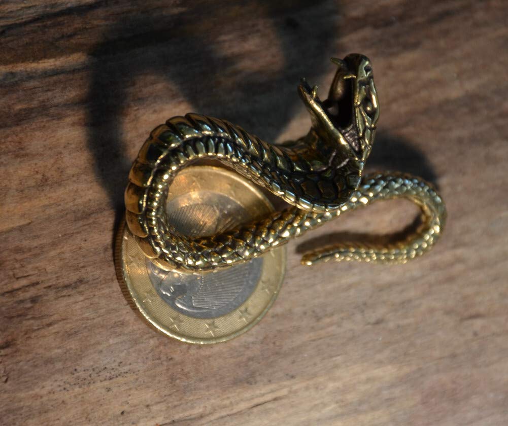 CHICNET Kobra Schlange Hook Piercing Ohrgewicht Dehnspirale Dehnschnecke aus Messing in Gold, ab 3mm 8ga Dehnung, Ohr Expander Dehner