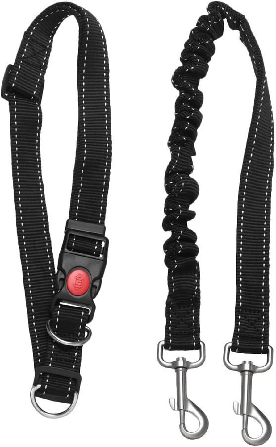 Dog Leashes Black Adjustable Hands Free for Jogging Walking Running Dog Leash Lead Waist Belt Cat Absorbing Bungee Traction Rope