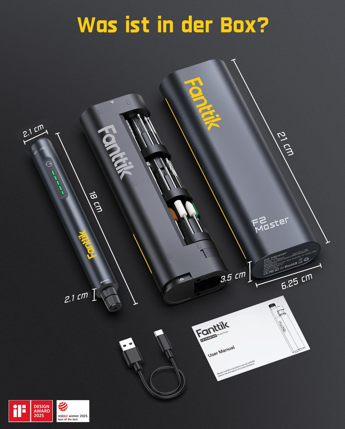 Fanttik F2 Master Mini Akku-Multifunktionswerkzeug, NeoPulse Motor, 5 Geschwindigkeiten, Revostor-Hub, 35 Zubehörteile