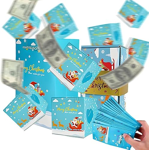 Surprise Gift Box Explosion for Money, 2026 Upgrade Christmas Surprise Gift Box, Unique Folding Bouncing Red Envelope Gift Boxes Christmas Money Box