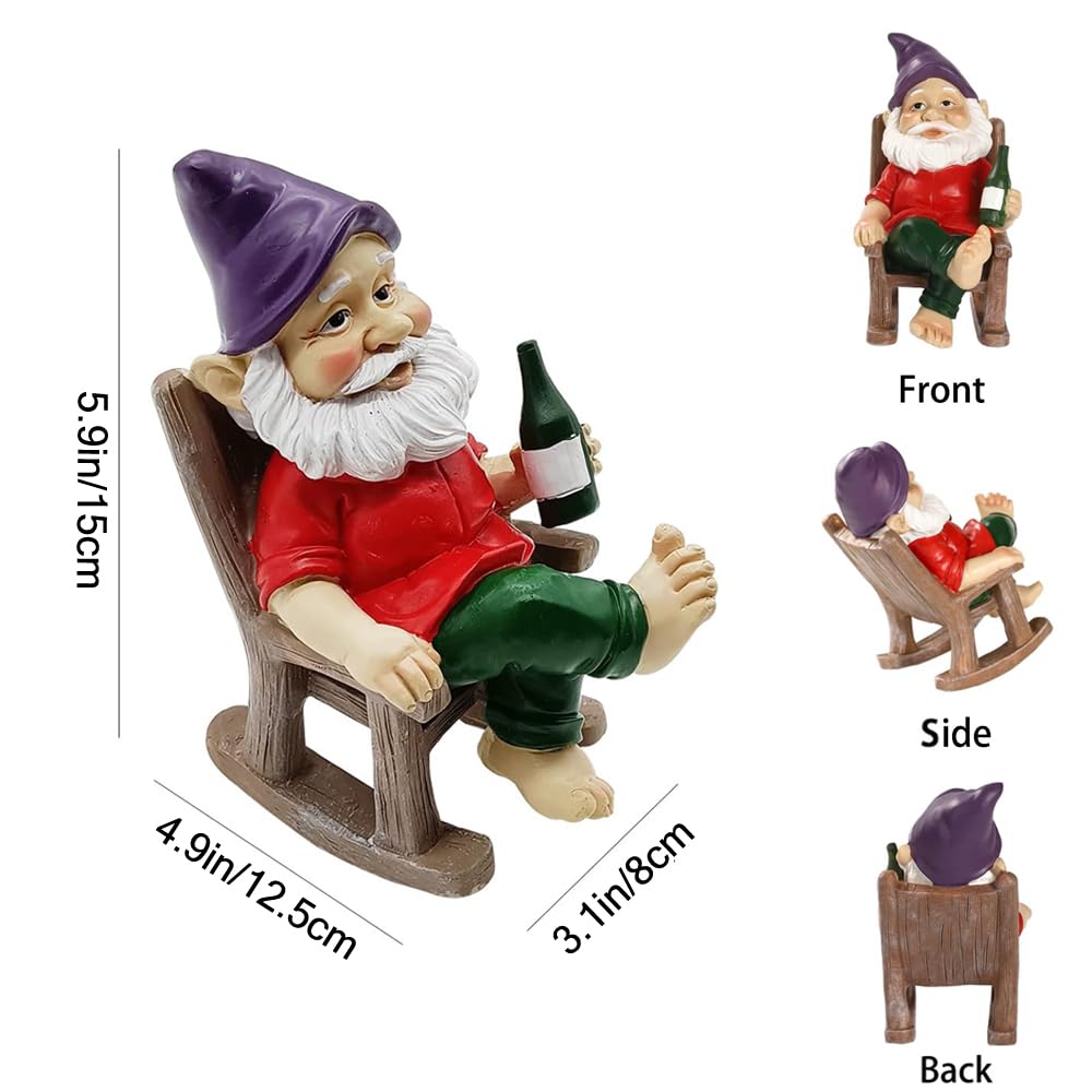 HeiPen Garden Gnomes Outdoor, Garden Statue Decor for Yard Lawn Patio Garden Gifts for Mom Grandma Women Wife Aunt Sister Friends(Red) - Image 2