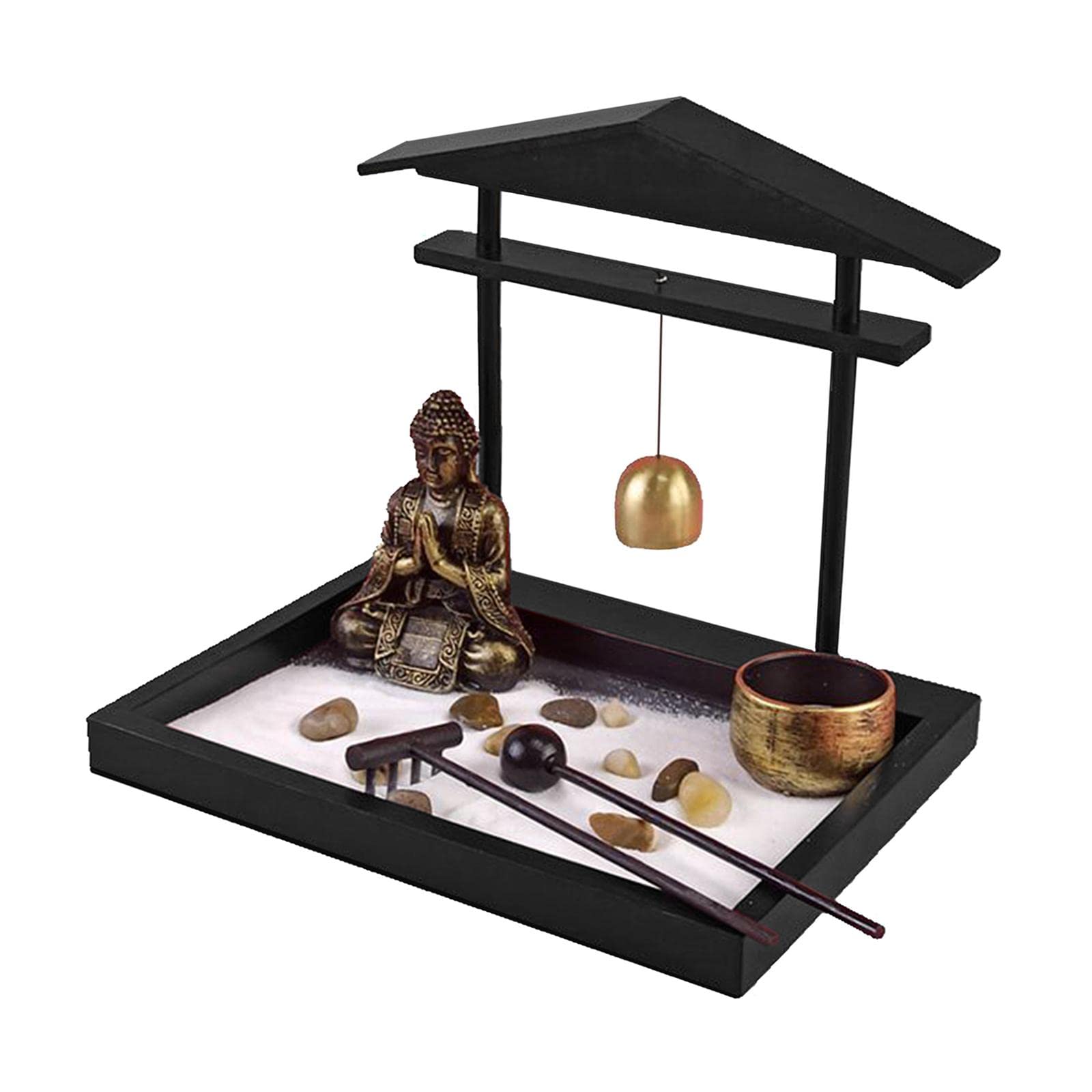 Fashion My Day® Buddhism Meditation Mini Zen Garden Kit with Incense Burner Stress Reliever Home and Garden | Home Decor | Figurines| Figurine