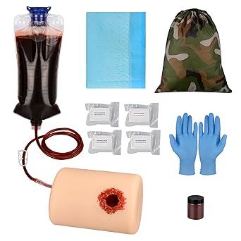 MedEduQuest Wound Packing and Tourniquet Trainer Kit, Bleed Control Tourniquet Trainer?Stop The Bleed Training Kit for Medical Classes - Carrying Bag
