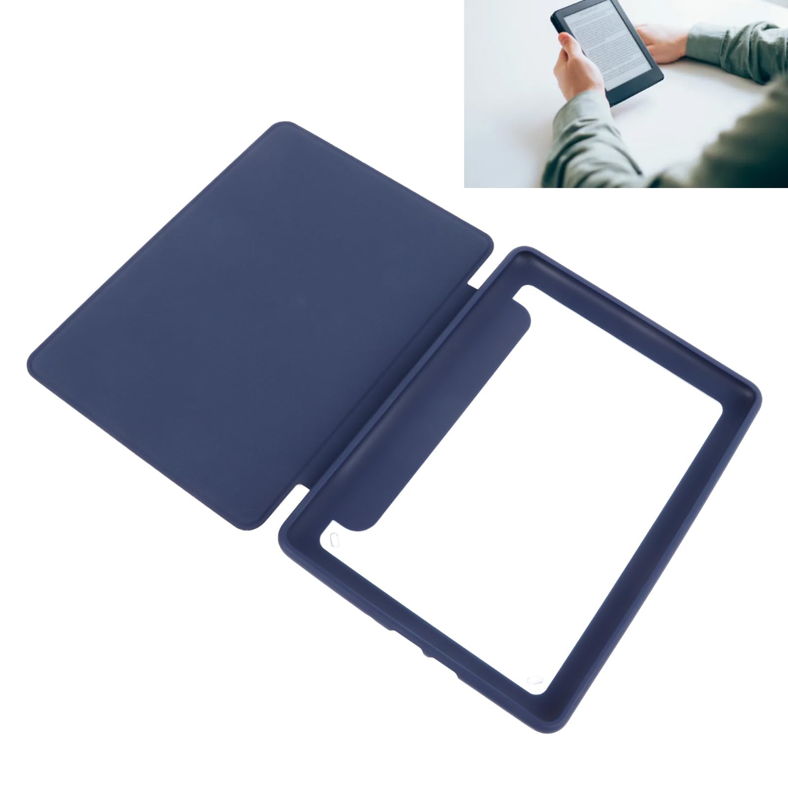 Pongnas Rivestimento in Pelle PU, Custodia Protettiva in Pelle PU, Funzione Sleep/Wake Automatica, Resistente agli Urti, Colore per la Protezione (Black)