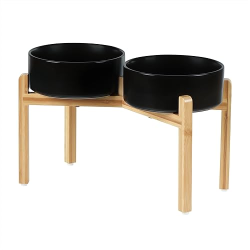 Miniatura 16 de Juego de 2 cuencos de cerámica de 5.1 pulgadas para perros y gatos, alimentador de alimentos y agua para perros de razas de juguete, gatitos, gatos,