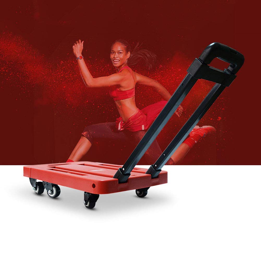 DXDXZDXLUF Portable Shopping Cart, Trailer Fold The Truck Hand Truck Flatbed Carts Household Hand Trolley Load 200KG