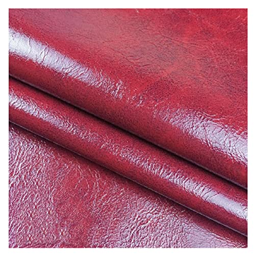 Parches de reparación autoadhesivos aceite cera de cuero PU,cuero de imitación,parche adhesivo de cuero,para tapicería,sofá,muebles,chaqueta,mochila，vendido por m(Size:1.37 * 9,Color:rojo)