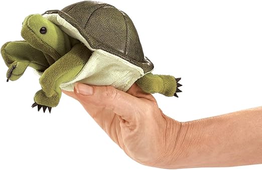 Folkmanis Mini Turtle Finger Puppet, Green, 1 EA
