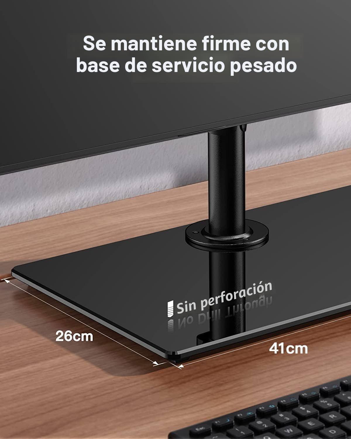 ErGear Dual Soporte para Monitor para Pantallas de 13”- 32” con Base Ancha Construcción Sólida Dual Brazo Monitor Movimiento Suave Inclinación ± 45 ° Giratorio 180 ° Rotación 360 ° Peso Máx. 8 kg