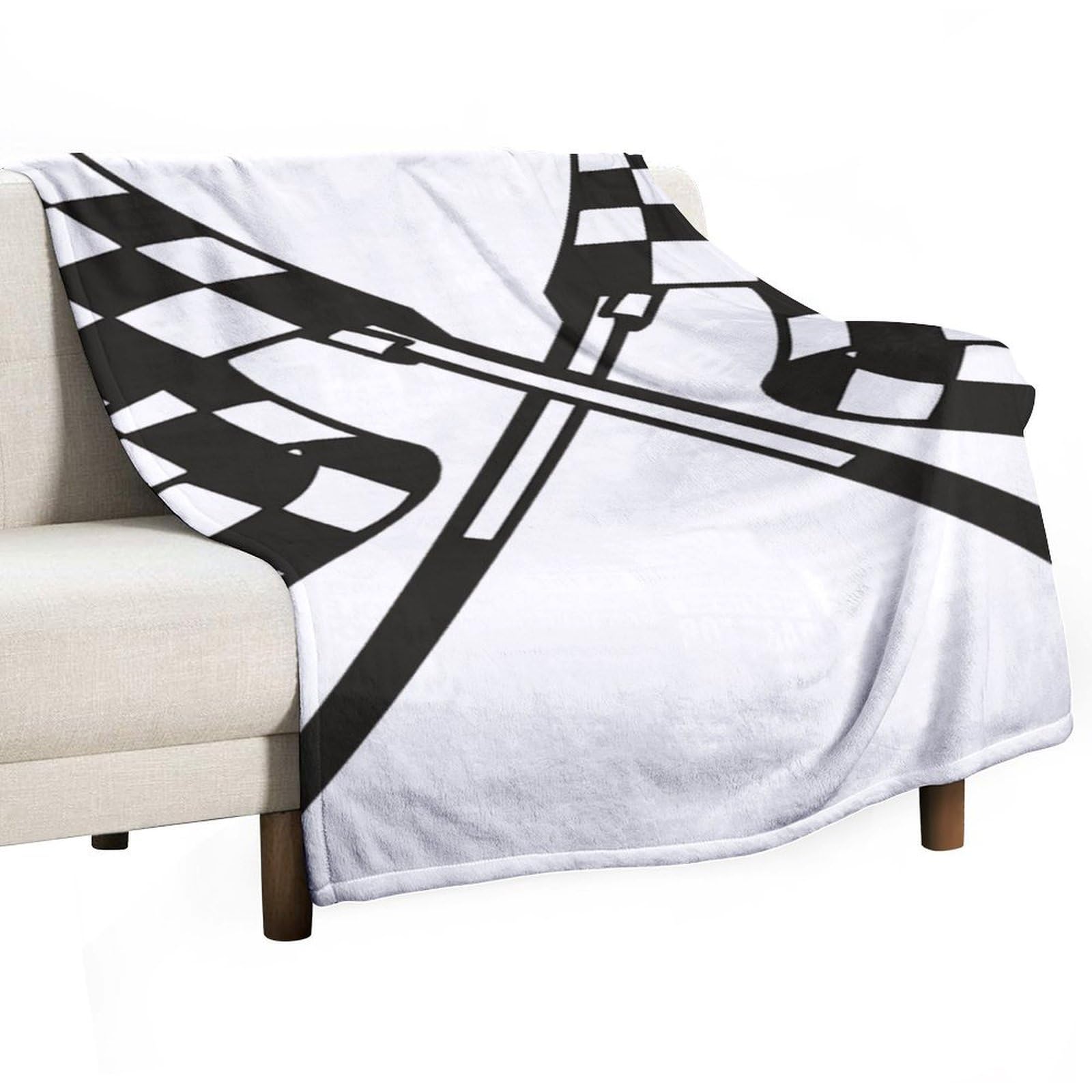 MHYRAC Flannel Blanket, Checkered Flags Race Flag Throw Blanket for Couch Sofa Bed Office, Soft And Comfortable Without Pilling