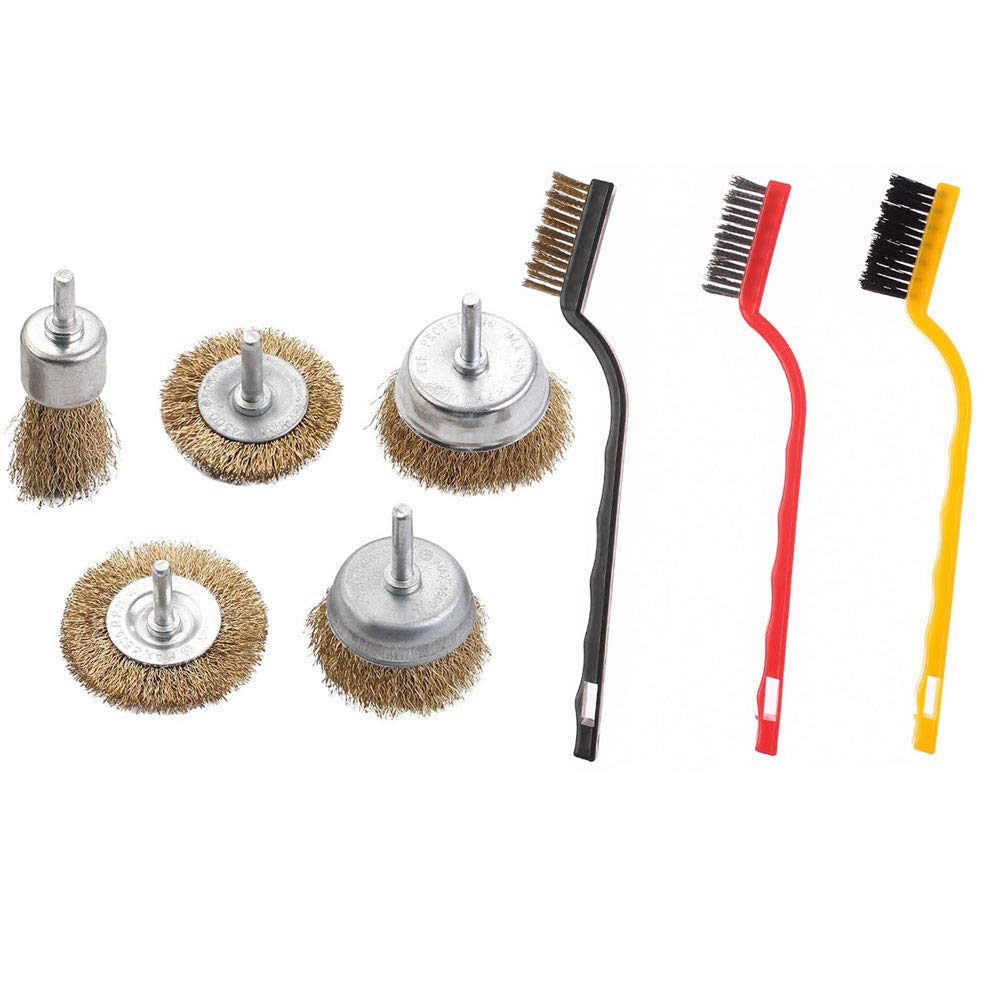 5Pcs Wire Steel Brass Brushes Polishing Brush Wheels Set & 3 pcs nylon, brass, steel brush combo set (Set of 8,Material-Brass/Nylon/steel,Color-Multi) (B0913CSTL9) Amazon Price History, Amazon Price Tracker