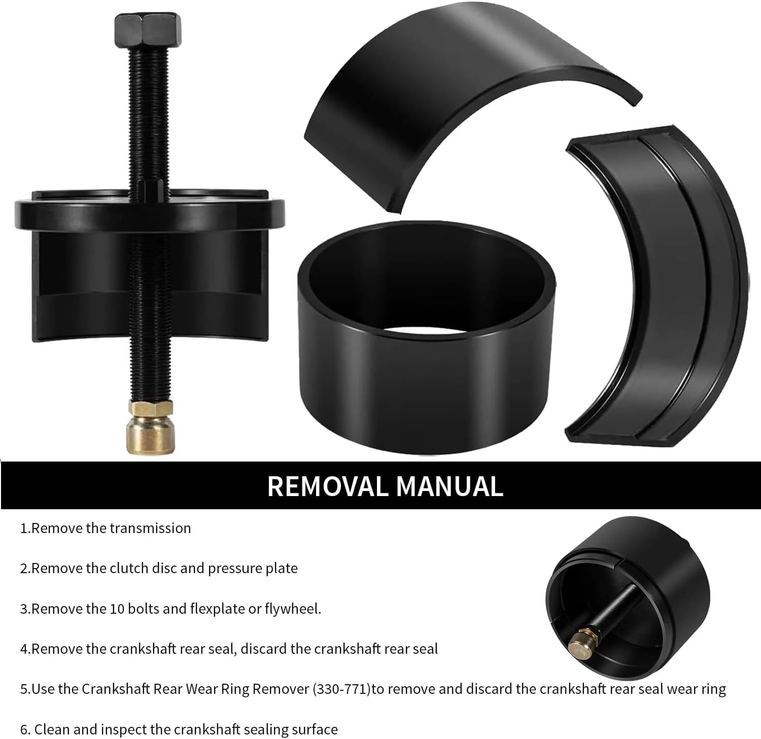 303-771/ST-131 Rear Crankshaft Seal Wear Ring Remover for 2003-2010 Ford 6.0L 6.4L Powerstroke Diesel F-250/350/450/550 and E-Series, Low Cab Forward 4.5L Diesel