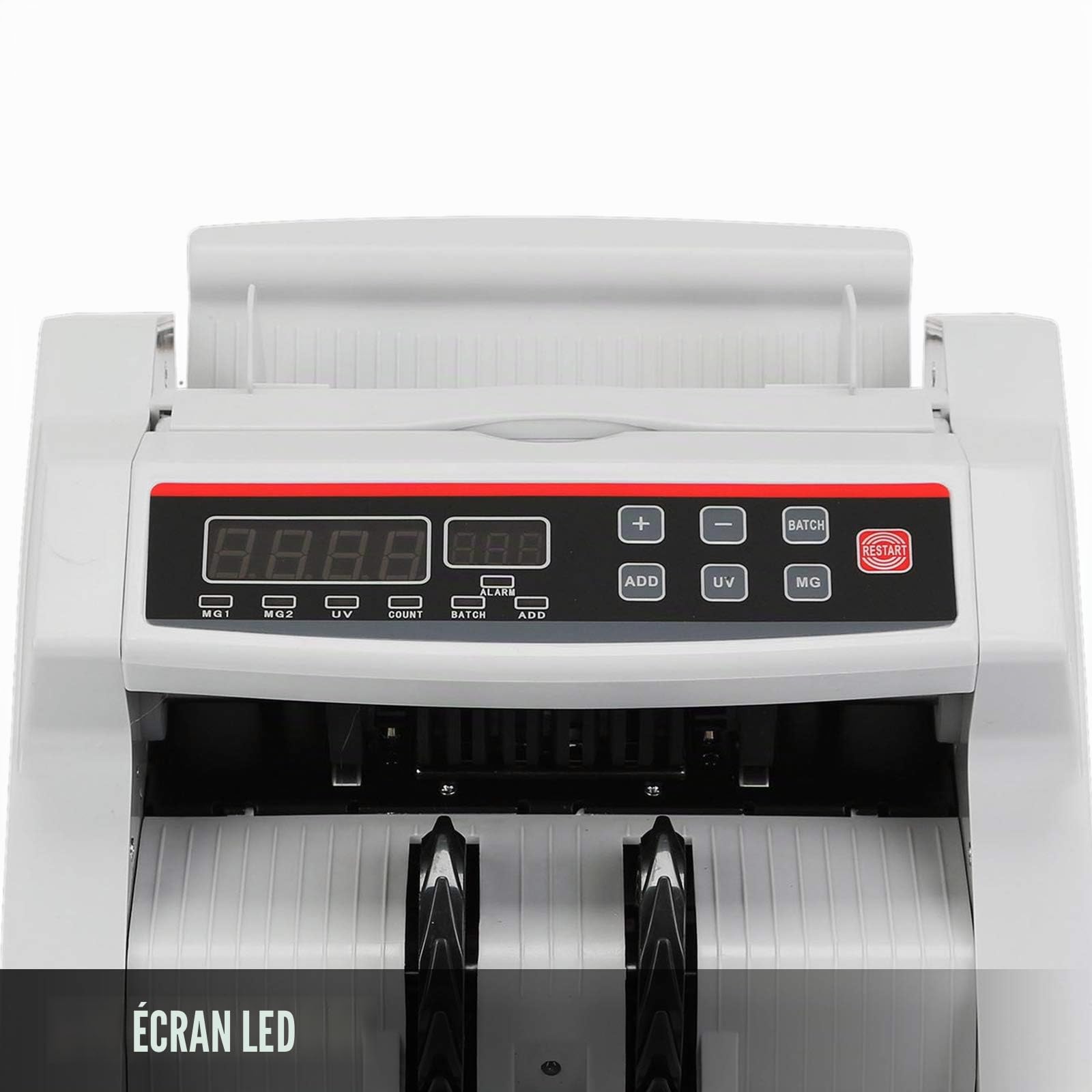 BuoQua Compteuse de Billets Valorisatrice UV/MG Détection Des Faux Billets Avec LED Affichage pour Billets USD/EUR/GBP