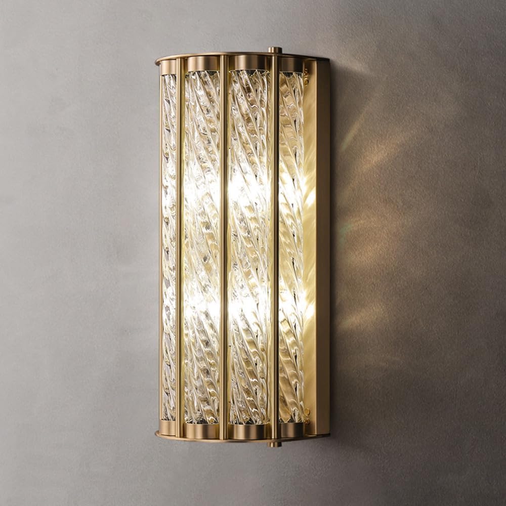 JYBNBBE Home Brass Wall Sconces E14 2-Light Glass Shade Lights Bedroom Living Room Lighting Fixture,Chandelier