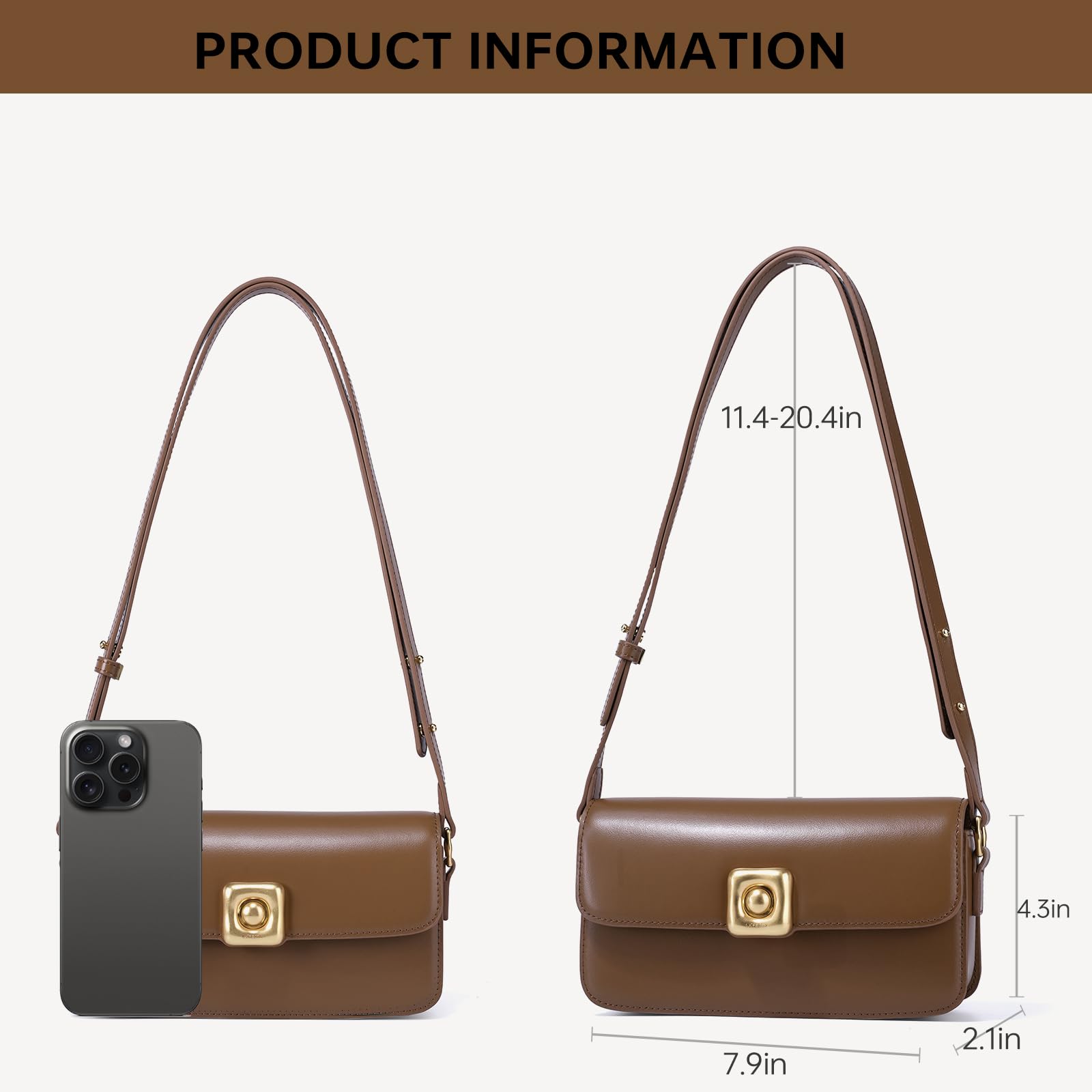 LAFESTIN Umhängetasche aus echtem Leder für Damen mit verstellbarem Riemen, Crossbody-Geldbörsen für Mädchen, Designer-inspirierte Handtaschen