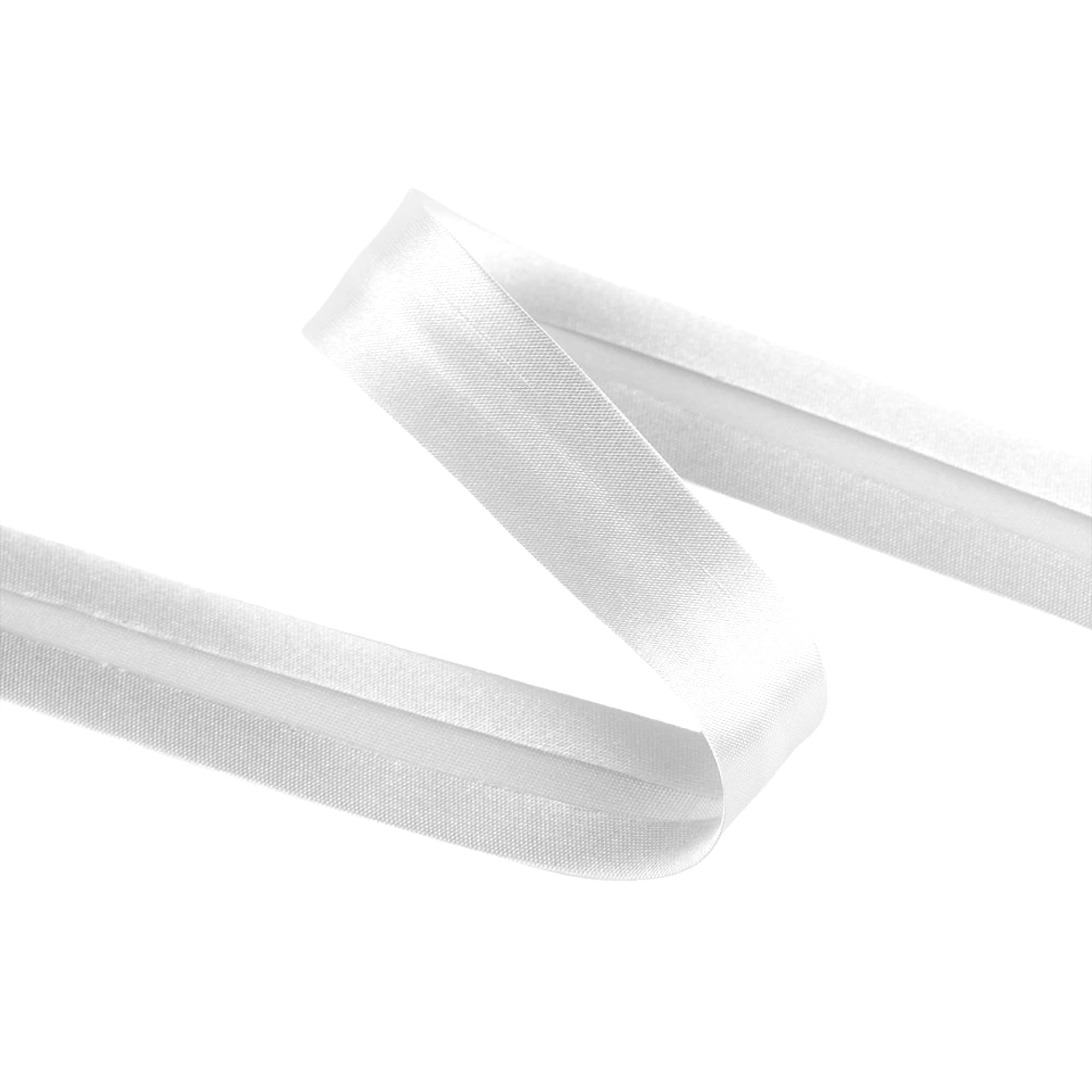 Biais couture en satin de polyester blanc 30 mm premium