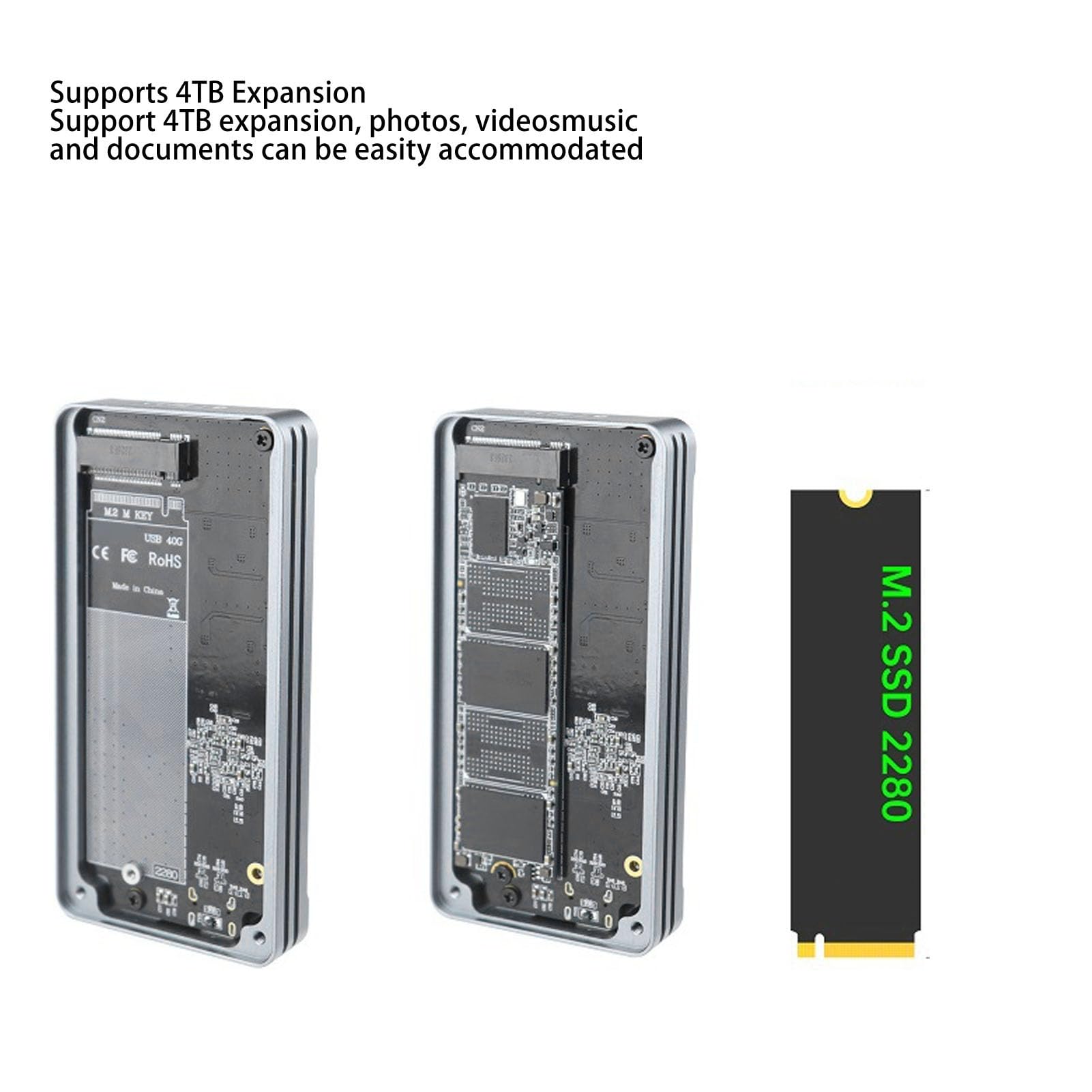 ひかこ Amazon.com: 40Gbps M.2 NVMe SSD Enclosure, USB Type C