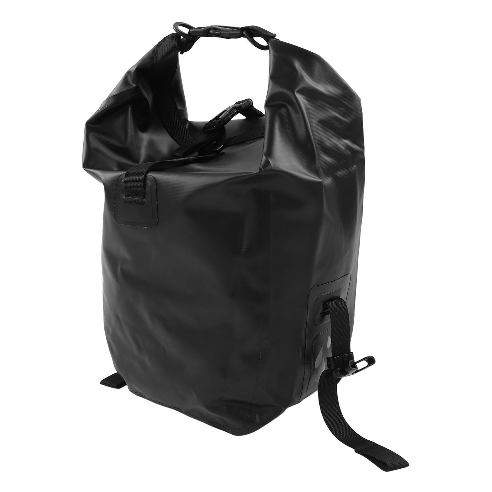 Wodoodporna torba rowerowa pod siodełko na tylny bagażnik 25 l Czarna torba rowerowa o dużej pojemności do jazdy na długich dystansach Wytrzymała siatka PCV 500D z klamrą z (Pojemność 25 litrów)