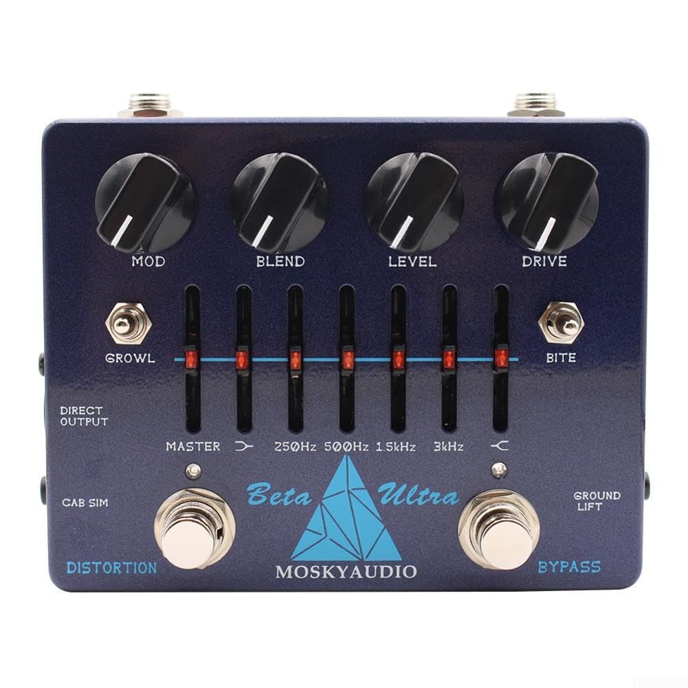 Distortion Bass Vorverstärker Aktiv EQ Direktout(Blue)