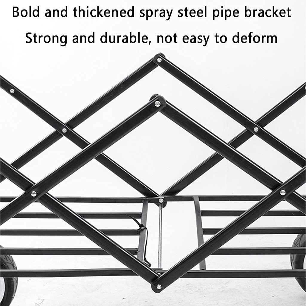 Portable Camping Cart,Outdoor Folding Utility Wagon Heavy Duty Folding Wagon Cart Utility Garden Cart with Tabletop Camping Trolley on Wheels Hand Cart Load-Bearing 100kg / 220lb