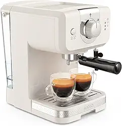 Cafeteira Elétrica Arno OPIO Soleil Steam & Pump Marfim SCSP 1,2L, com Bico Vaporizador e 15 BAR de Pressão, 110V