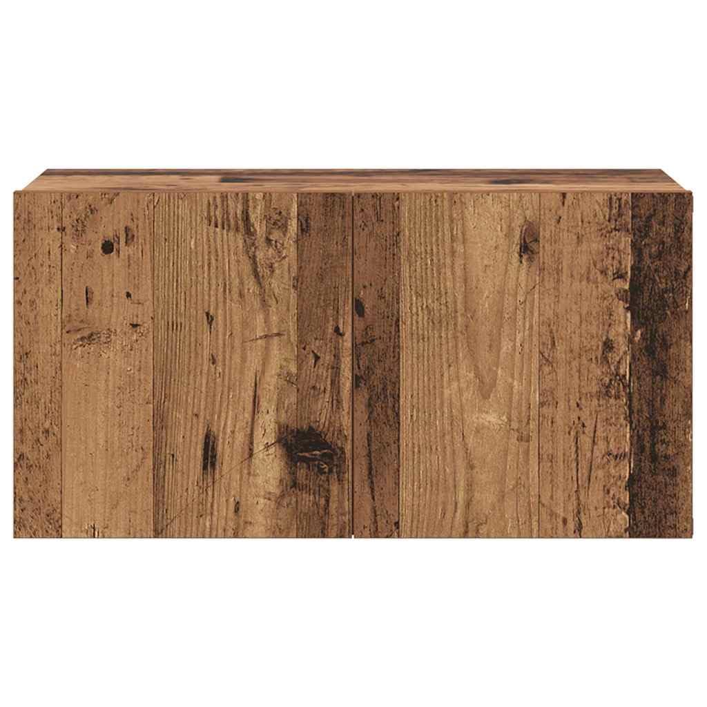 3-Piece Floating TV Cabinet, Engineered Wood, Brown | Includes three 23.6x11.8x11.8 inch units, offering modern wall-mounted storage for living room media devices.