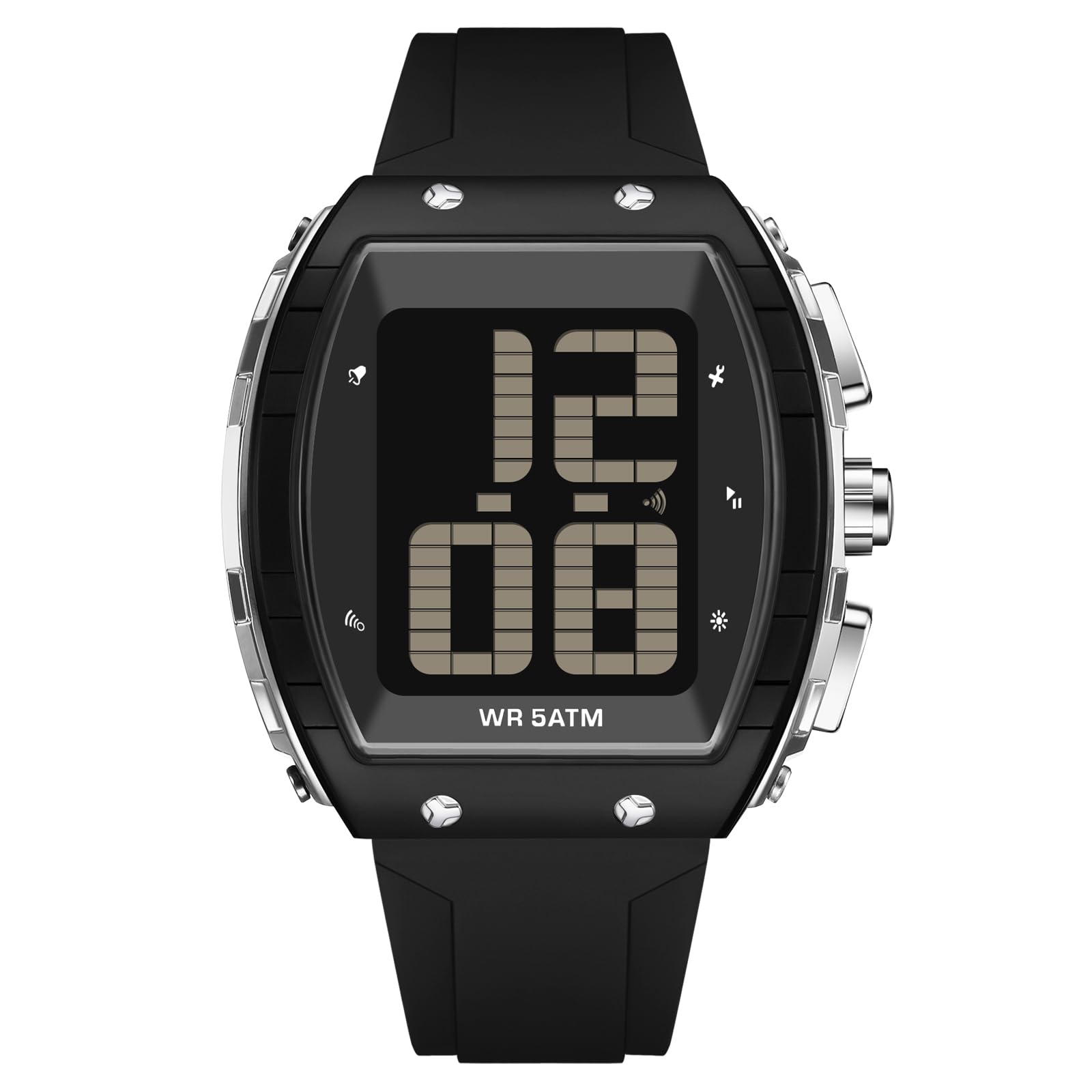 findtime Digital Watch for Seniors English Time-Telling Extra Large Numbers Display Alarm Waterproof Wrist Watches for Elderly Visually & Hearing Impaired Easy to Read Watches for Men Women
