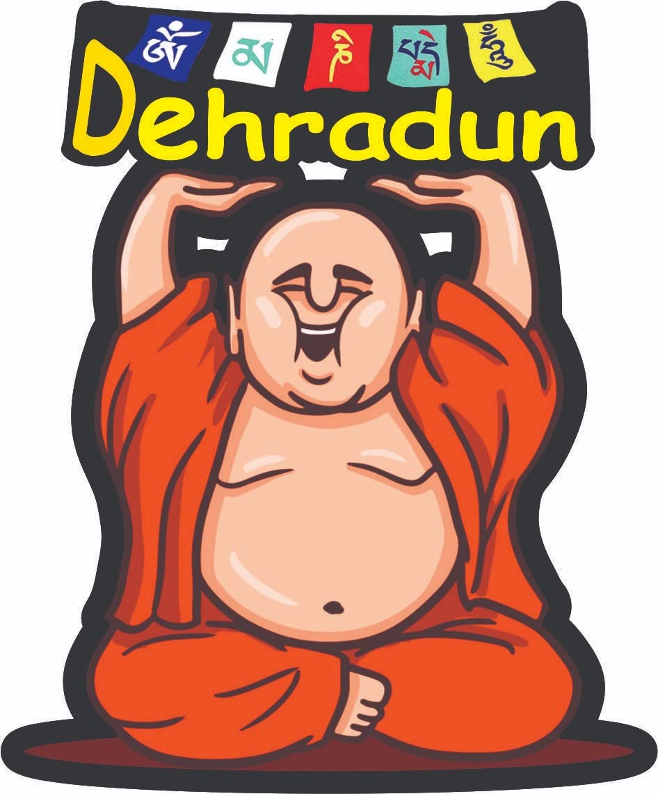 India Souvenir Wooden MDF Cool Buddha Dehradun Fridge Magnet (Multicolour)-image-32