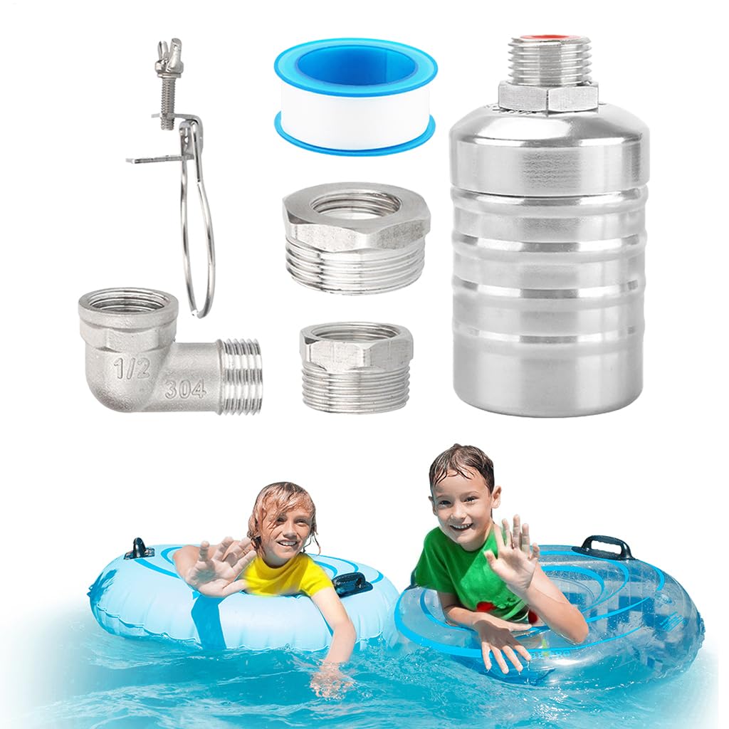 Flotador de piscina de acero inoxidable con control automatico mecanico y cierre de alta presion