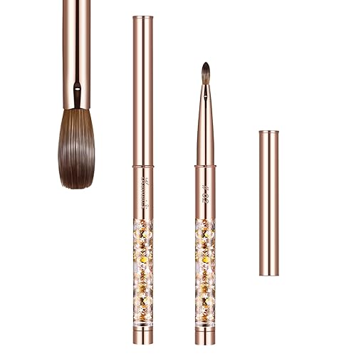 KEMEISI - Brocha de uñas acrílicas, tamaño #2, 100% puro, Kolinsky, pinceles de arte de uñas, mango resistente, forma ovalada, herramientas de